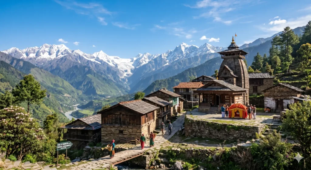 Offbeat places in Uttarakhand - Ancient wooden temple architecture in Kharsali village