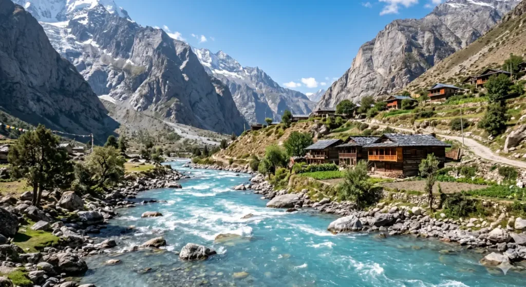 Offbeat places in Himachal Pradesh - Turquoise Baspa River flowing past the remote border village of Chitkul