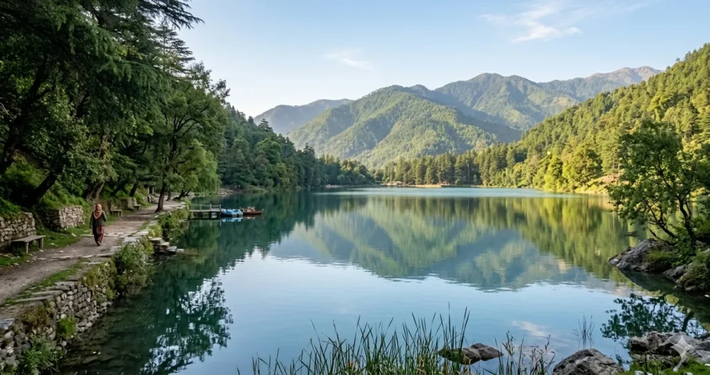 Offbeat places in Himachal Pradesh - Peaceful walking trails along the banks of the natural Renuka Lake in Nahan