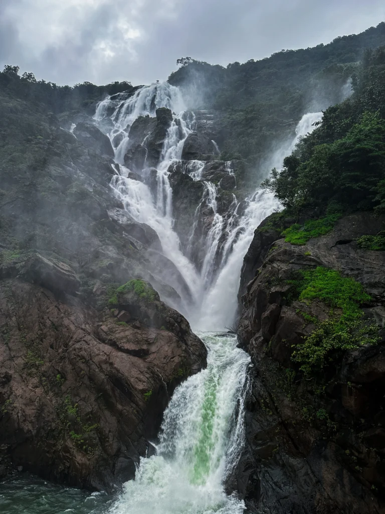 Top 10 places to visit in Goa - A forest 4x4 jeep safari route approaching Dudhsagar Waterfalls