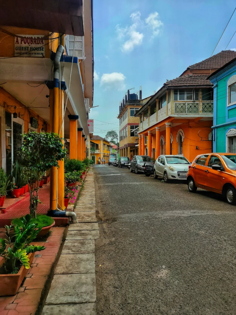 Top 10 places to visit in Goa - Narrow historic alleys and colorful colonial villas in Fontainhas